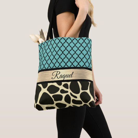 Chic Quatrefolie Giraffe Personalisiert drucken Tasche (Von Nahem)