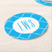 Chic Quatrefolie Mit Monogramm Paper Untersetzer (Angewinkelt)