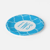 Chic Quatrefolie Monogram Party Teller (Schrägansicht)