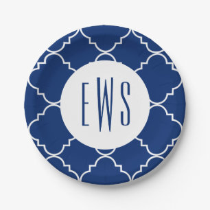 Chic Quatrefolie Monogram Party Teller