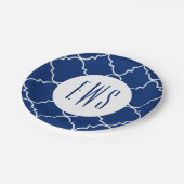 Chic Quatrefolie Monogram Party Teller (Schrägansicht)
