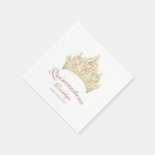 Chic Quinceañera Gold Kronprinzessin Geburtstag Serviette (Ecke)