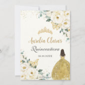 Chic Quinceañera Ivory Floral Eiffel 16. Geburtsta Dankeskarte (Rückseite)