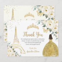 Chic Quinceañera Ivory Floral Paris 16. Geburtstag