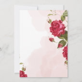 Chic Quinceañera Rote Rosen Floral Princess Einladung (Rückseite)