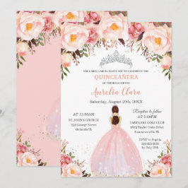 Chic Quinceañera Soft Blush Blues Prinzessin Silve Einladung