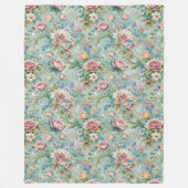 Chic Raffined Rokoko Floral Soft Pastel Elegante Fleecedecke (Vorderseite)