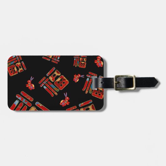 Chic Rainbow 福 Segen Rabbit Lunar Jahr Geschenk Gepäckanhänger (Vorderseite horizontal)