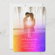 Chic Rainbow Abstrakt Overlay Foto Wedding