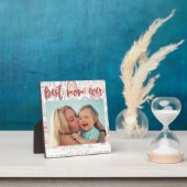 Chic Rainbow Boho Foto Calligraphy Best Mama Ever Fotoplatte (InSitu)