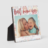 Chic Rainbow Boho Foto Calligraphy Best Mama Ever Fotoplatte (Vorderseite)
