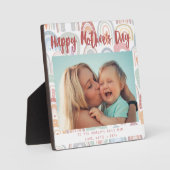 Chic Rainbow Boho Foto Calligraphy Mother Day Fotoplatte (Vorderseite)
