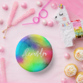 Chic Rainbow Colorful Vibranful Custom Pappteller (Party)