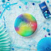 Chic Rainbow Colorful Vibranful Custom Pappteller (Party)