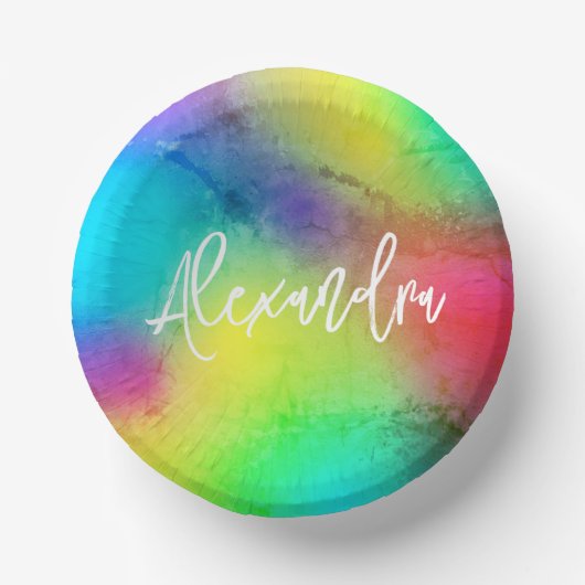Chic Rainbow Colorful Vibranful Custom Pappteller (Vorderseite)