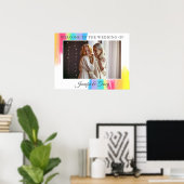 Chic Rainbow Couple Foto Wedding Willkommen Poster (Heimbüro)