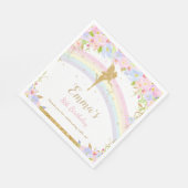 Chic Rainbow Fairy Girl Birthday Baby Shower Serviette (Ecke)