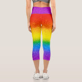 Chic Rainbow Glitzer Stripes Glitzern Capri Leggings (Rückseite)