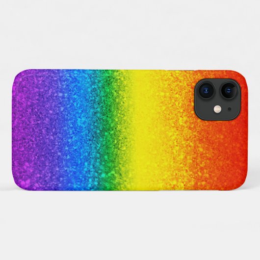Chic Rainbow Glitzer Stripes Monogramm Name Case-Mate iPhone Hülle (Rückseite (Horizontal))