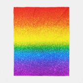 Chic Rainbow Glitzer Stripes Monogramm Name Fleecedecke (Vorderseite)