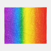 Chic Rainbow Glitzer Stripes Monogramm Name Fleecedecke (Vorderseite (Horizontal))