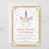 Chic Rainbow Glitzer vereint jedes Alter zum Gebur Einladung (Vorderseite)