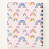 Chic Rainbow Heft Monogram Boho Pink Notizblock (Rückseite)