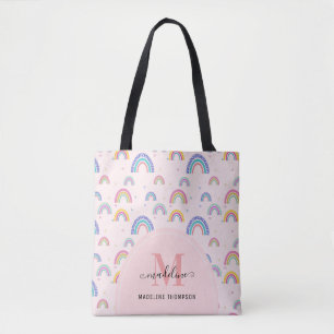 Chic Rainbow Heft Monogram Boho Pink Tasche