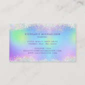 Chic Rainbow Holographic Glitzer Haair Makeup Salo Visitenkarte (Rückseite)