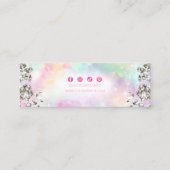 Chic Rainbow Silver Holographic Earring Display Mini Visitenkarte (Rückseite)
