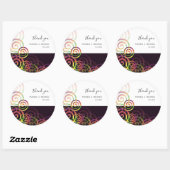 Chic Rainbow Spirals auf Lila Tiefen Runder Aufkleber (Blatt)