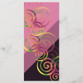 Chic Rainbow Spirals mit tiefgründigen Lila Menükarte (Rückseite)