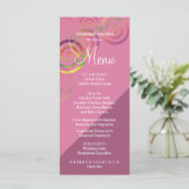 Chic Rainbow Spirals mit tiefgründigen Lila Menükarte (Stehend Vorderseite)