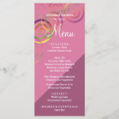 Chic Rainbow Spirals mit tiefgründigen Lila Menükarte (Vorderseite)