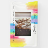 Chic Rainbow Verlobung Foto Hochzeit Willkommen Banner (Vertikal)