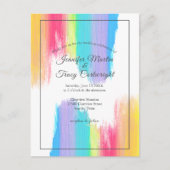 Chic Rainbow Watercolor LGBTQ Hochzeit Einladung Postkarte (Vorderseite)