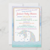 Chic Rainbow Watercolor Mermaid Baby Dusche Einladung (Vorderseite)