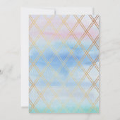 Chic Rainbow Watercolor Unicorn Kinderdusche Einladung (Rückseite)