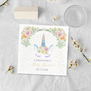 Chic Rainbow Watercolor Unicorn Kinderdusche Serviette