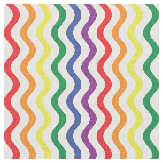 Chic Rainbow Wavy Lines Custom Muster Stoff (Nahaufnahme)