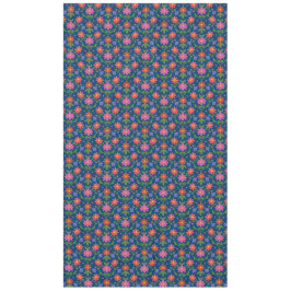 Chic Rangoli Blume Polka Dots auf Blue Tablecloth Tischdecke