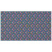 Chic Rangoli Blume Polka Dots auf Blue Tablecloth Tischdecke (Vorderseite (Horizontal))