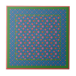 Chic Rangoli Blume, Polka Dots Keramik Tile Fliese