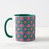 Chic Rangoli Blume, Polka Dots Ringer Kaffee Tasse (Links)