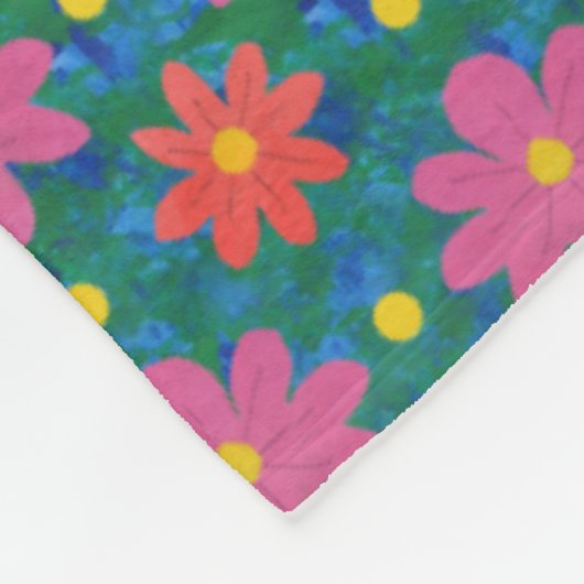 Chic Rangoli Blume und Polka Dot Fleece Blanket (Ecke)