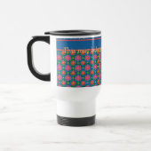 Chic Rangoli Blume und Polkas auf Blue Travel Mug Reisebecher (Links)