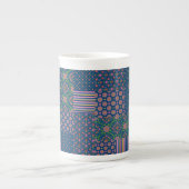 Chic Rangoli Patterns Imitate Patchwork China Tass Porzellantasse (Vorderseite)