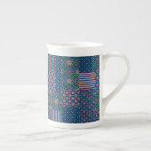 Chic Rangoli Patterns Imitate Patchwork China Tass Porzellantasse (Rechts)