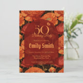 Chic Ranunculus Accent Surprise Birthday Einladung (Stehend Vorderseite)