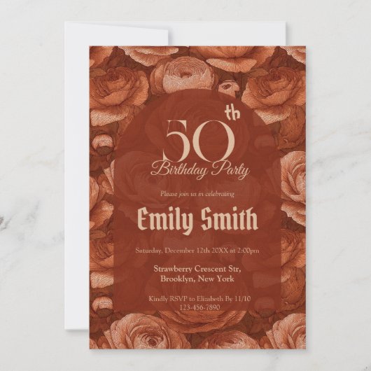 Chic Ranunculus Fantasy 70Th Birthday Einladung (Vorderseite)